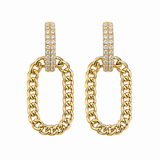 14K Yellow Gold .41CTW Diamond & Chainlink Earrings