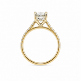 14K Yellow Gold 1.59CTW Round Brilliant Diamond Ring with Sides and Hidden Halo
