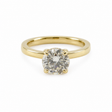 14K Yellow Gold 2.56CTW Round Brilliant Diamond Solitaire with Hidden Halo