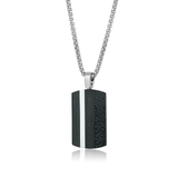 Italgem Printed Dog Tag Pendant Necklace 22"