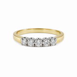 14K Yellow & White Gold .33CTW 5 Stone Diamond Band