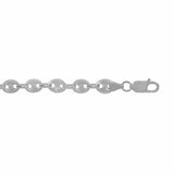 Sterling Silver Puffy Marine Link Bracelet