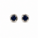 Sterling Silver Sapphire Crescent Studs