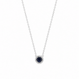 Sterling Silver Sapphire Crescent Pendant