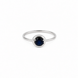 Sterling Silver Sapphire Crescent Ring