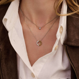 TI SENTO Yellow Gold Plated Contrast Zirconia Necklace