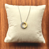 TI SENTO Yellow Gold Plated Contrast Zirconia Necklace