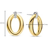 TI SENTO Classic Soft Oval Zirconia Earrings