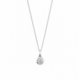 10K White Gold .25CT Round Brilliant Lab Grown Diamond Bezel Set Pendant