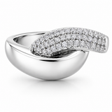 10K White Gold .347CTW Diamond Crossover Ring