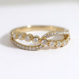 14K Yellow Gold .36CTW Diamond Crossover Ring