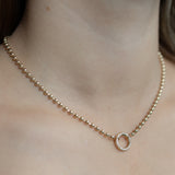 10K Yellow Gold .11CTW Diamond Circle Necklace