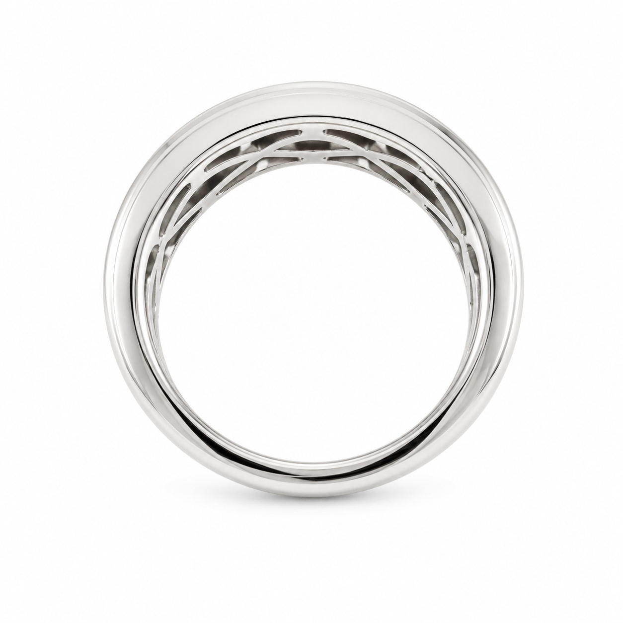 10K White Gold .50CTW Round Brilliant Diamond Channel Claw Set Band