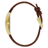 Caravelle Dress Square Faced Watch with Leather Strap