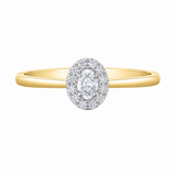 10K Yellow Gold .20CTW Oval Diamond Halo Ring