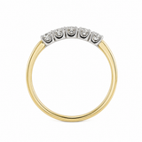 14K Yellow & White Gold .33CTW 5 Stone Diamond Band