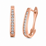 10K Rose Gold .33CTW Diamond Leverback Earrings