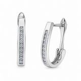 10K White Gold .15CTW DIamond Leverback Earrings
