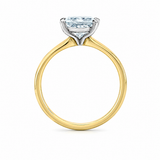 14K Yellow Gold 2.02CT Princess Cut Lab Grown Diamond Solitaire with Knife Edge Band