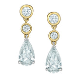 14K Yellow and White Gold 2.52ctw Pear & Round Brilliant Lab Grown Diamond Drop Earrings