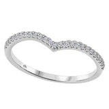 10K White Gold Diamond Chevron Ring