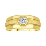 10K Yellow Gold .75CT Round Brilliant Lab Grown Diamond Gents Ring