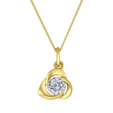 10K Yellow Gold .30CT Lab Grown Diamond Swirled Pendant