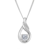 10K White Gold .20CT Lab Grown Diamond Teardrop Pendant
