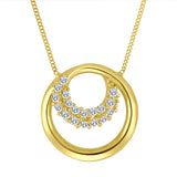 10K Yellow Gold .21CTW Lab Grown Diamond Double Circle Pendant