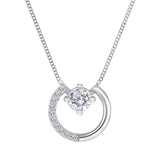 10K White Gold .30CTW Lab Grown Diamond Open Circle Pendant