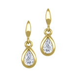 10K Yellow Gold .50CTW Pearshape Lab Grown Diamond Dangle Earrings