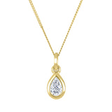 10K Yellow Gold .25CT Pearshape Lab Grown Diamond Bezel Set Pendant