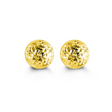 10K Yellow Gold 7mm Diamond Cut Ball Studs