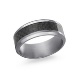 8mm Black Zirconium & Satin Finish Tantalum Center Wedding Band RS11