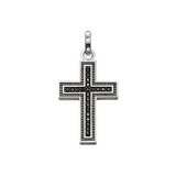 Thomas Sabo Sterling Silver Black Cubic Zirconia Cross Pendant