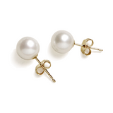 14K Yellow Gold 5-5.6mm Pearl Studs