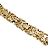 10K Yellow Gold 7.5" Fancy Round Link Bracelet