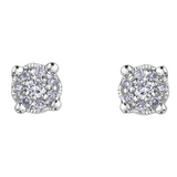 10K White Gold .08ctw Diamond Starburst Studs