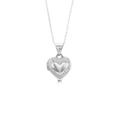 10K White Gold Bella Baby Locket on Chain