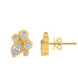 14K Yellow Gold .44CTW Mixed Shape Diamond Bezel Studs