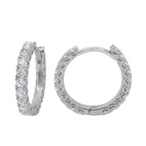 Sterling Silver 17x19mm Cubic Zirconia Inside Out Hoops
