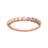 10K Rose Gold .015ct Diamond Chi Chi Honeycomb Band
