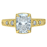 14K Yellow Gold 2.16CTW Elongated Cushion Lab Grown Diamond Ring