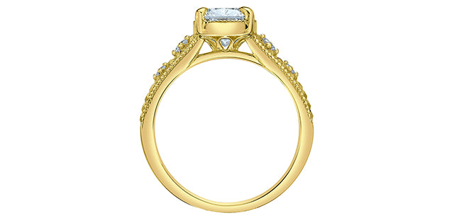 14K Yellow Gold 2.16CTW Elongated Cushion Lab Grown Diamond Ring
