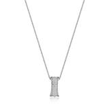 Elle 'Bamboo" Necklace with Cubic Zirconia Pendant