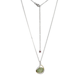 Elle 'Treasure" Necklace with Crystal & Amazonite Pendant on Chain