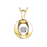 10K Yellow Gold Diamond "Pulse" Pendant on Chain