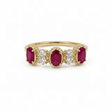 14K Yellow Gold Ruby & .17CTW Diamond Milgrain Ring