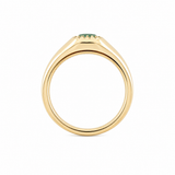 14K Yellow Gold Emerald cut & .06ctw Diamond Halo Ring