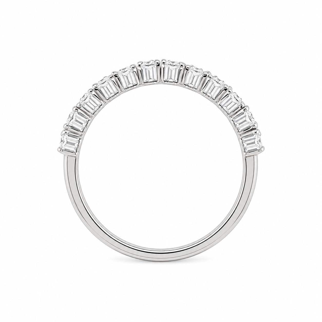 14K White Gold .50CTW Round Brilliant Diamond Band